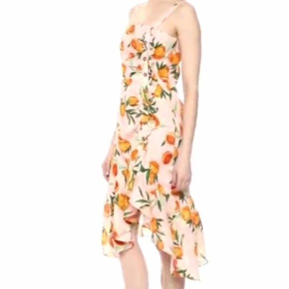 PARKER MILLIE DRESS WITH RUFFLE FRONT DETAILS AND HI-LO RUFFLED HEMLINE SIZE 4 - Picture 2 of 13